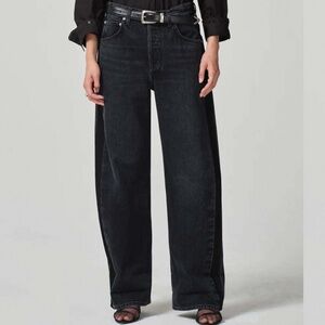$528 CITIZENS OF HUMANITY COH Black Ayla Baggy Tuxedo Stripe Jean Denim US29